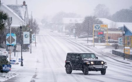 美国南部地区遭暴风雪袭击