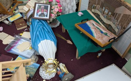 Leaders of desecrated Catholic school urge prayer for perpetrators after Mary statue, tabernacle destroyed