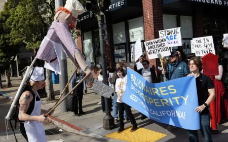 加州“亿万富翁游行”仅数十人参加