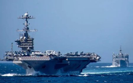 为空袭做准备？美航母现身阿曼海岸附近