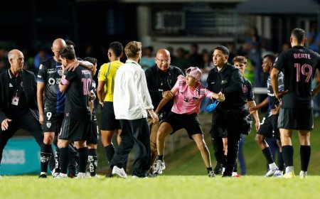 Lionel Messi tackled to the ground during game after his famed bodyguard was not allowed on sidelines