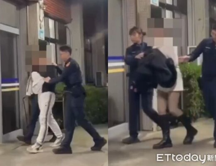載黑絲妹子糗大了！台2線金毛男毒駕又無照　拒檢遭狼狽拖下車