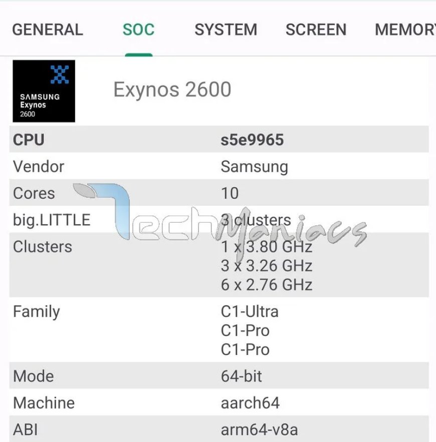 三星Exynos 2600多核成绩突破1.1万分 冲进第一梯队