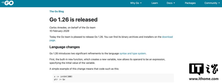 Go 语言 1.26 版本正式发布：泛型限制放宽、Green Tea GC 垃圾回收器默认启用
