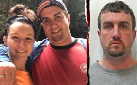 Husband accused of killing wife says he heard laughter, then screams before finding her dying