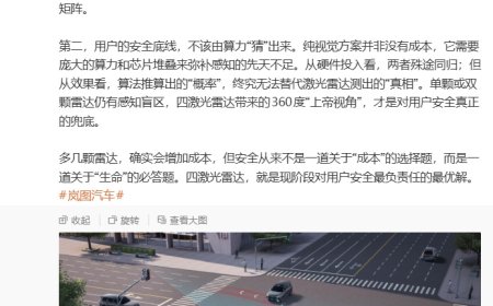 岚图汽车卢放谈智驾视觉 / 感知方案谁更安全，称四激光雷达是现阶段对用户安全最负责任的最优解