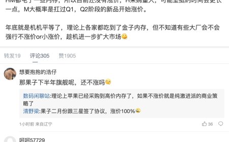 消息称“HM”厂商已储备一定内存因此暂未涨价，预计为华为、小米