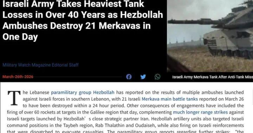 一天被毁21台梅卡瓦！美媒：以军遭遇40年来最大损失，濒临崩溃