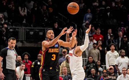 Hawks' last-second heave is too late as Knicks hang on for win