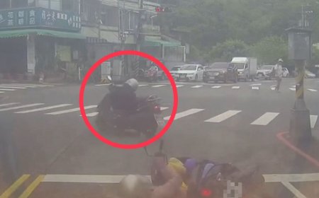 台中2嬤車禍像耍特技！她緊抓龍頭變「騎哈雷」　挨撞的竟先閃