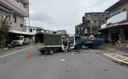 花蓮「小貨車對撞」釀2傷！打滑橫卡路中　駕駛雙腿卡住骨折送醫