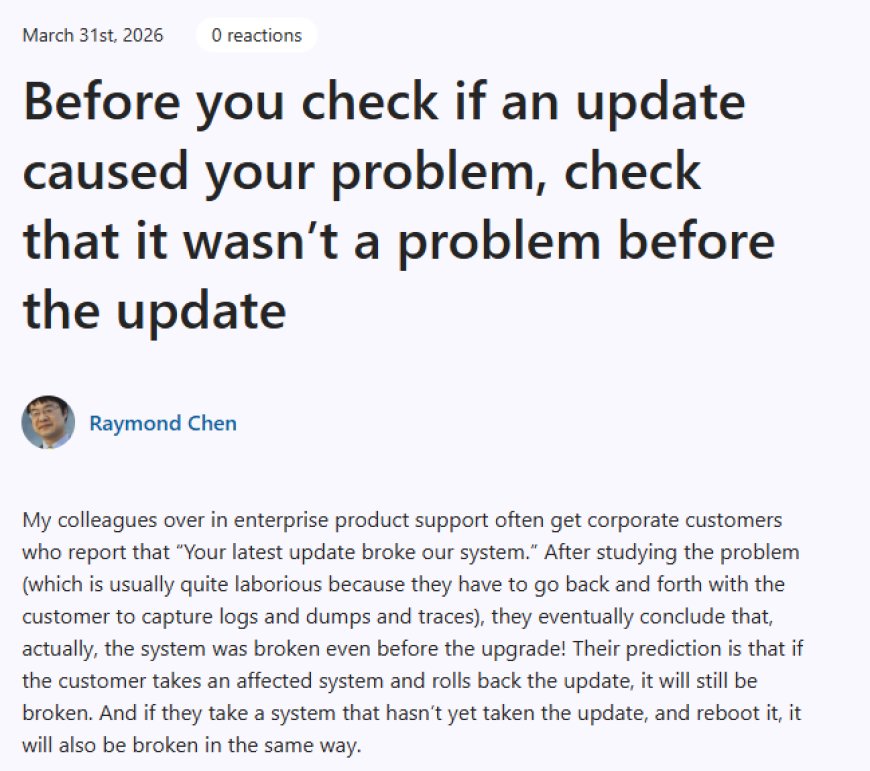 微软工程师：别总把锅甩给 Windows 更新，Win11 系统崩溃不一定是更新的错