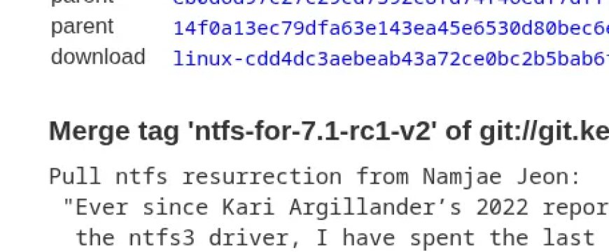 Linux 全新 NTFS 驱动已并入 7.1 版主线内核，支持写入